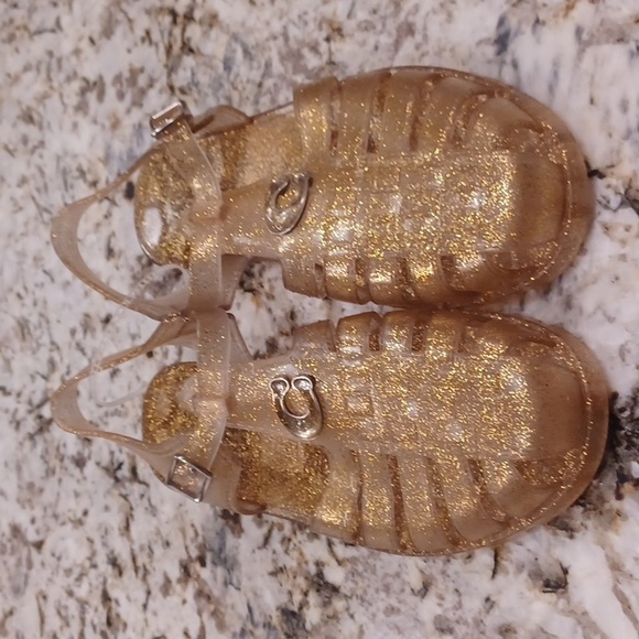 COACH Jelly PVC Gold Glitter Flat Fisherman Sandals Sizes 8 NEW - Picture 10 of 14
